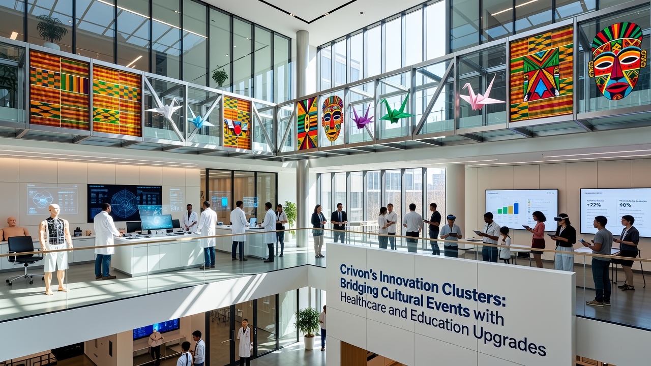 Participants at a Crivon cluster event engaging with healthcare resources and educational displays